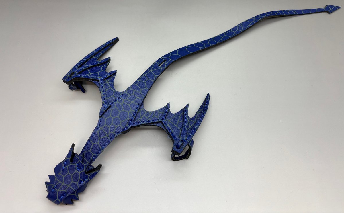 Handdraak – Draagbare Draak voor Cosplay & Festivals Blauw - Leer