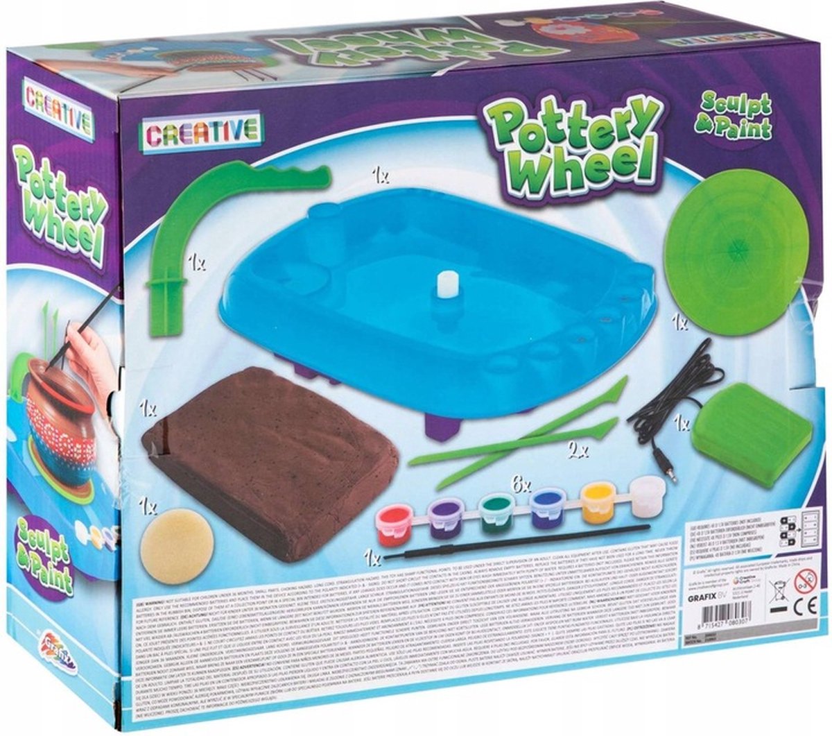 Mivida - Pottenbakkersset Kinderen - Pottenbak Speelgoed - Inclusief Verf - Boetseerklei - Pottenbakkersschijf - Pottenbakken - Pottenbakker Speelgoed - Kinderen - Jongens en Meisjes - Educatief Speelgoed - Motoriek - Creatief - Kerst - Sinterklaas