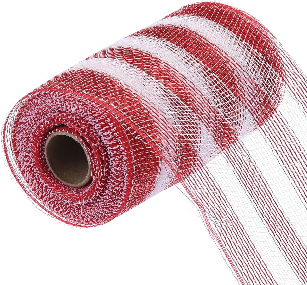 Mmgoqqt - 1 Stuk - Kerstdecoratie - Paasdecoratie - Bloemenverpakking - Verpakkingsnet - Rood-Wit Gestreept - Gaas - Decoratief En Duurzaam