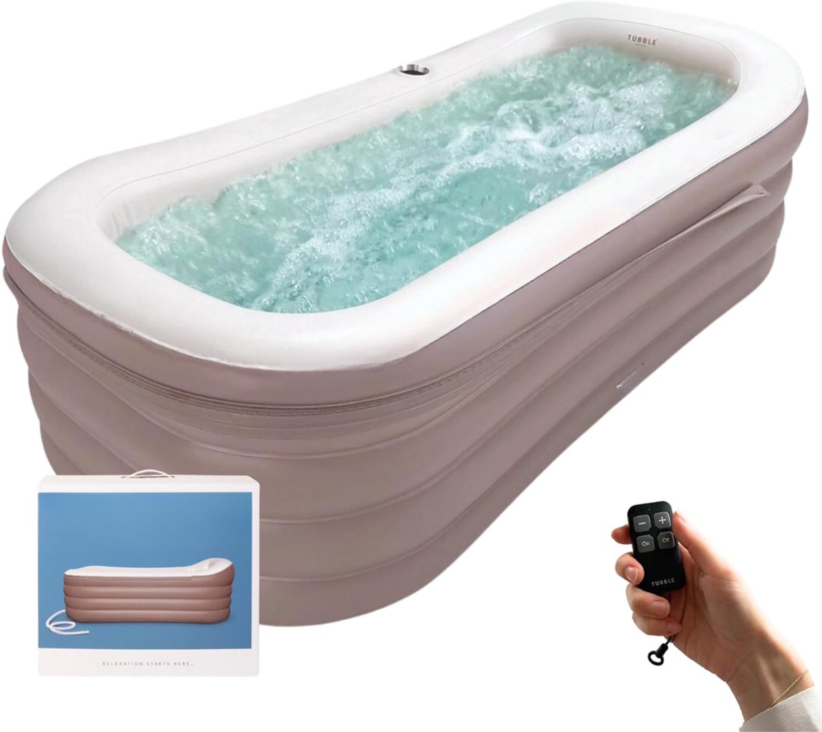 MMP®Jacuzzi Opblaasbaar - Jacuzzi - Grijs - 156cm x 52cm x 80cm