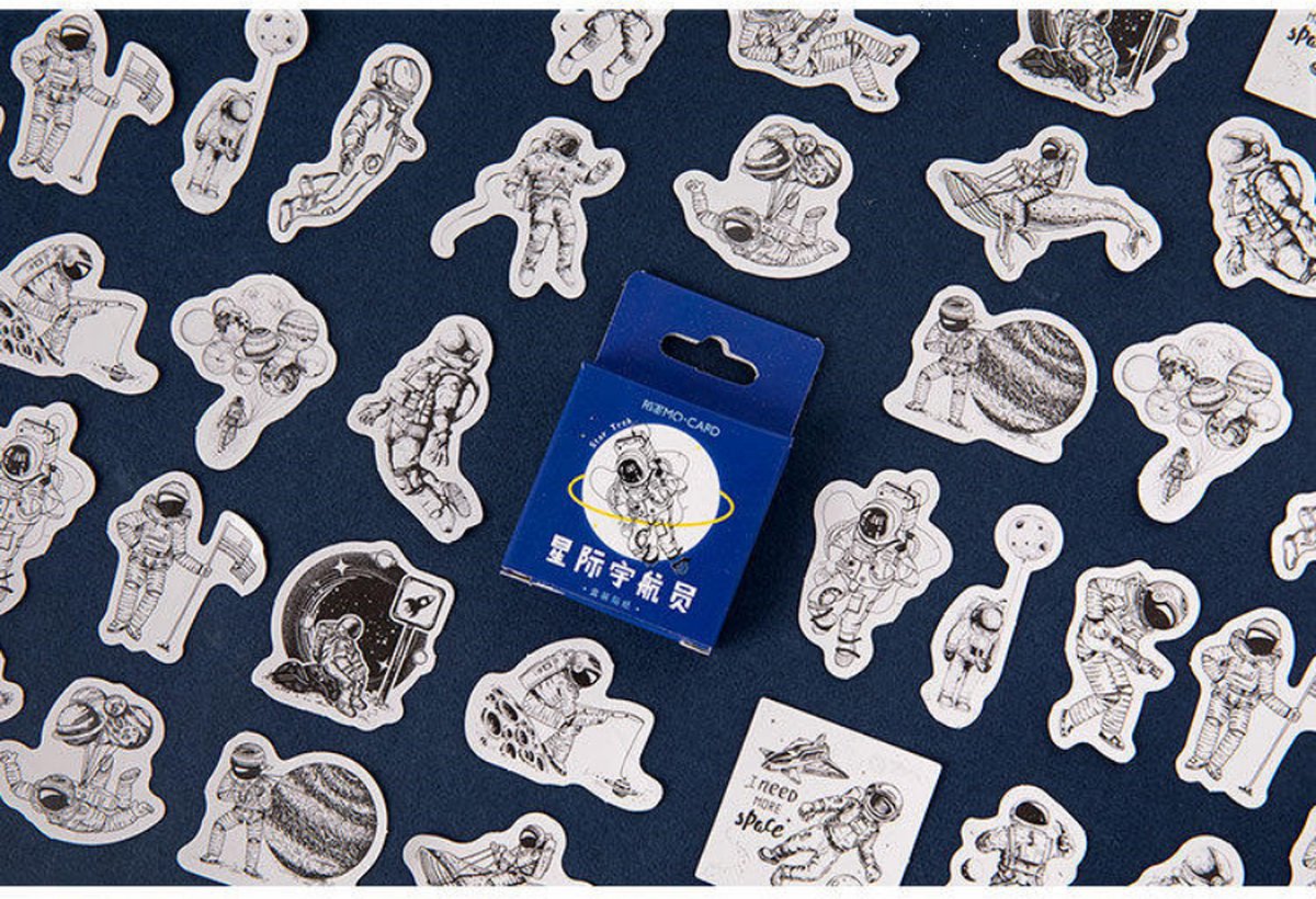 Bullet Journal Stickers - Planner Agenda Stickers - 45 stuks - Astronaut - Space -  Scrapbook stickers - Bujo stickers - Stickers volwassenen en kinderen