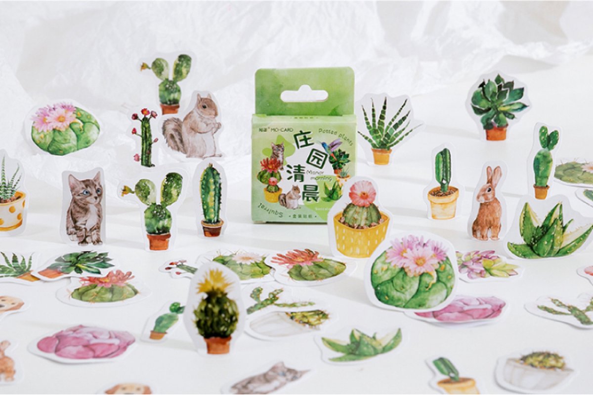 Bullet Journal Stickers - Planner Agenda Stickers - 46 Stuks - Bladeren - Planten - Botanisch - Dieren - Scrapbook stickers - Bujo stickers - Stickers volwassenen en kinderen