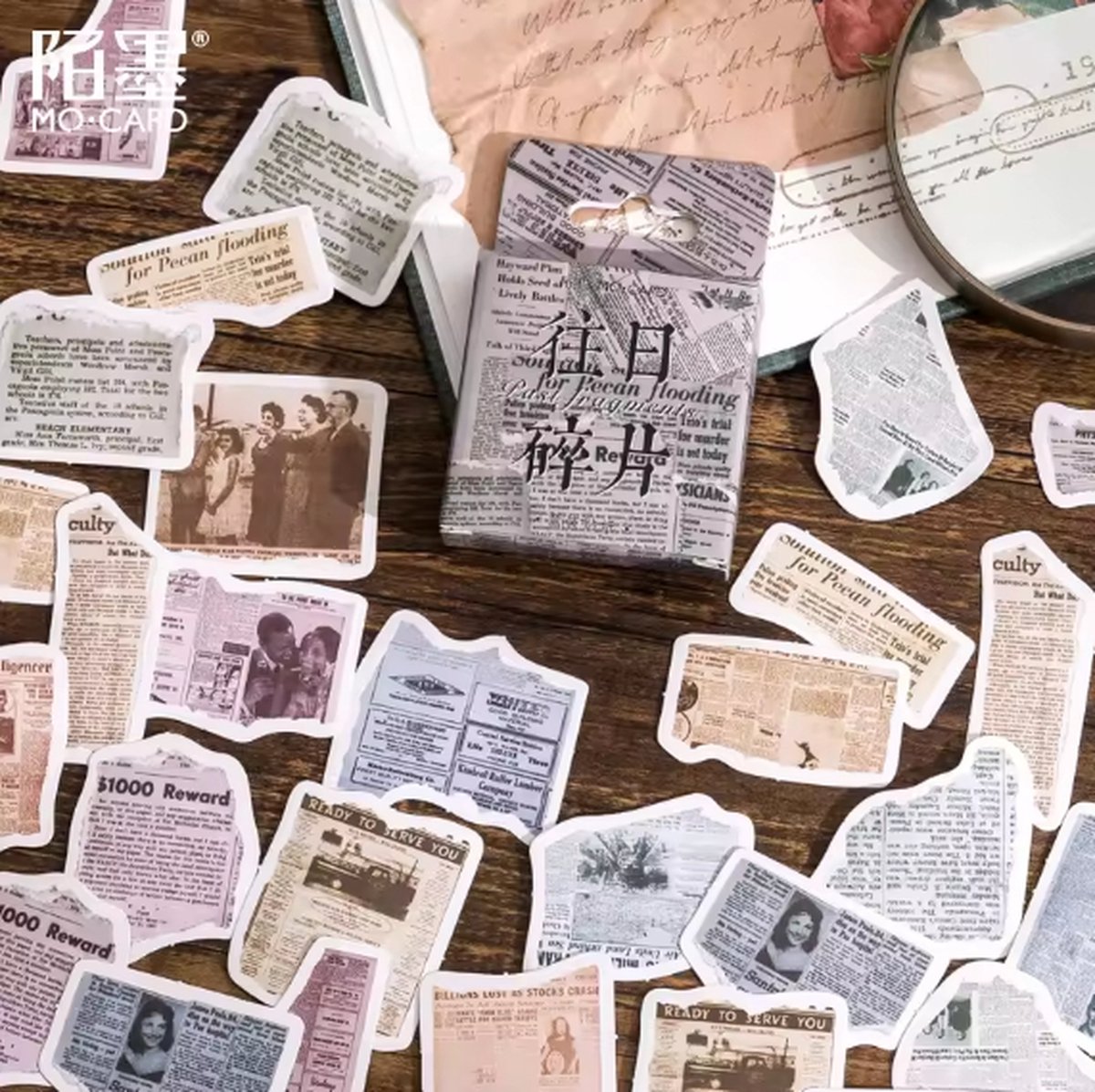 Bullet Journal Stickers - Planner Agenda Stickers - 46 Stuks - Fragment - Tekst - Krant - Scrapbook stickers - Bujo stickers - Stickers volwassenen en kinderen