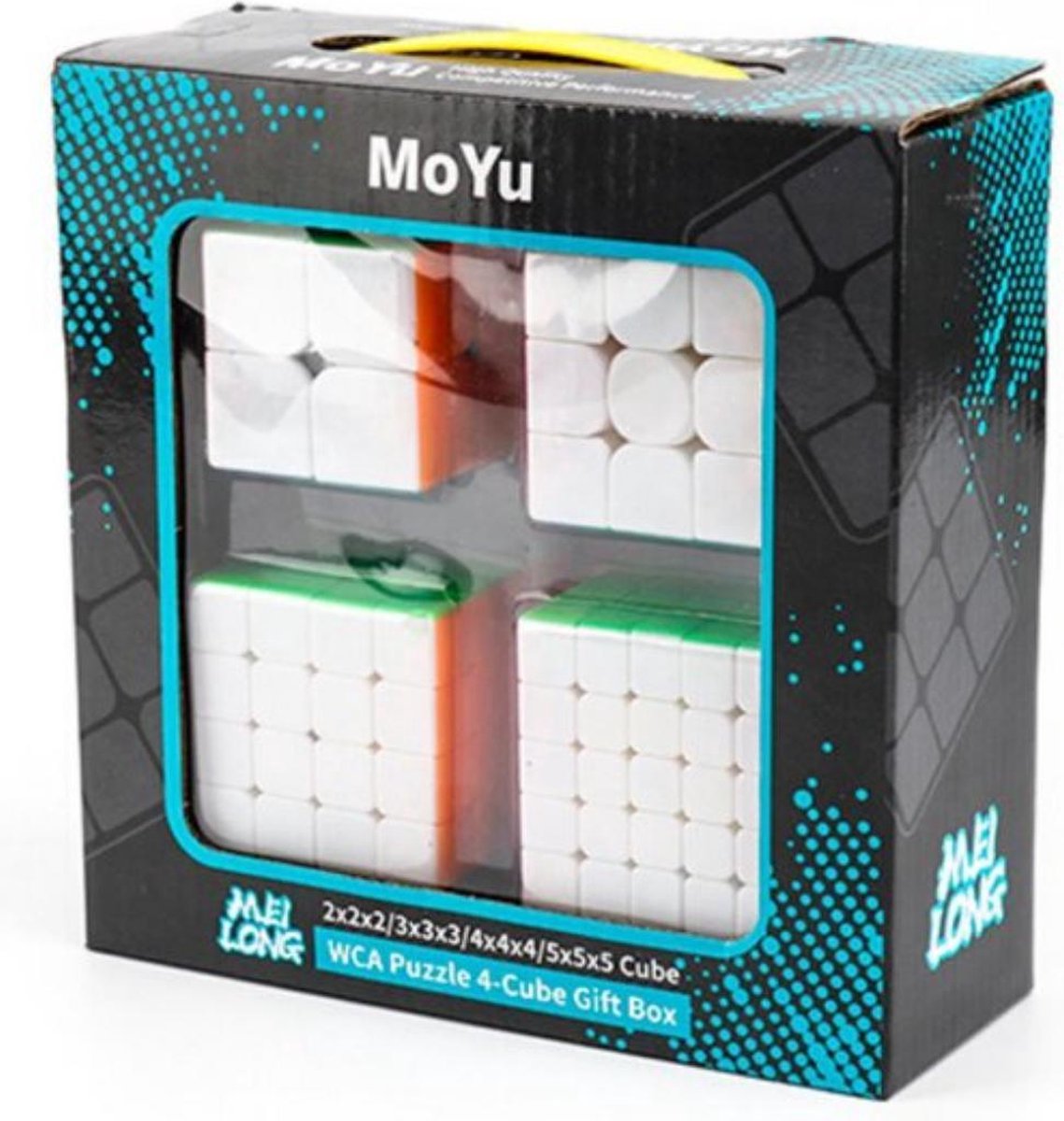 4 in 1 Voordeelpakket -   Cube - Rubiks Cube - Breinbreker 2x2, 3x3, 4x4, 5x5 - Rubiks Cube