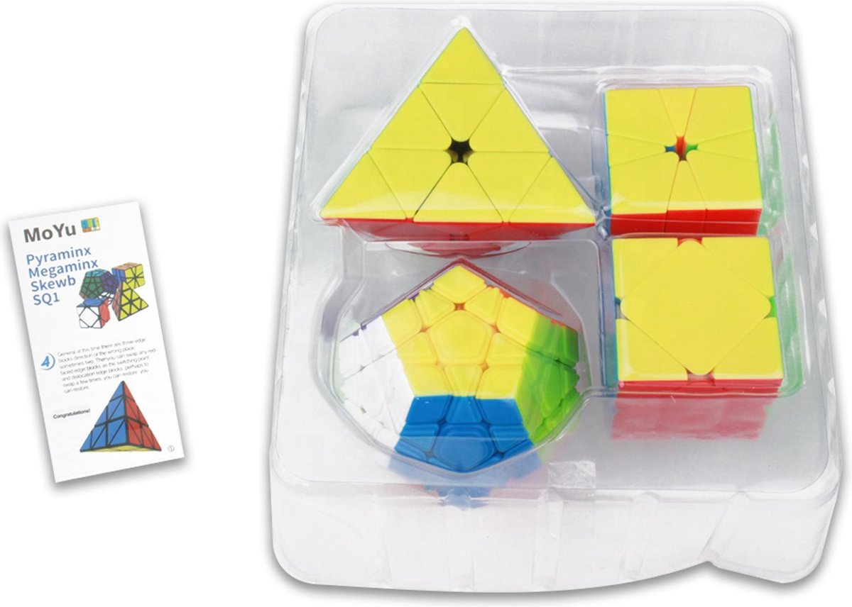 Rubiks Cube – Pyraminx, Megaminx, Skewb, Square-1 –   – Gratis 2x Qubuss Cubestand