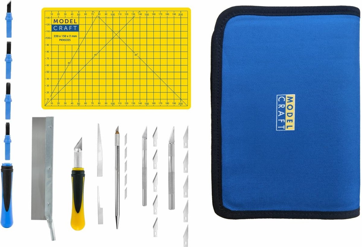 ModelCraft Snijmat - PTK1026 Mes en Zaag gereedschapset met voor hobby en modelbouw Gereedschap