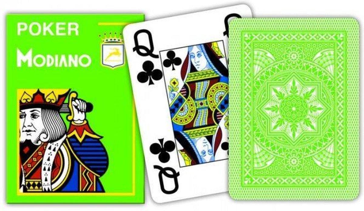 Modiano poker speelkaarten lichtgroen 4 index