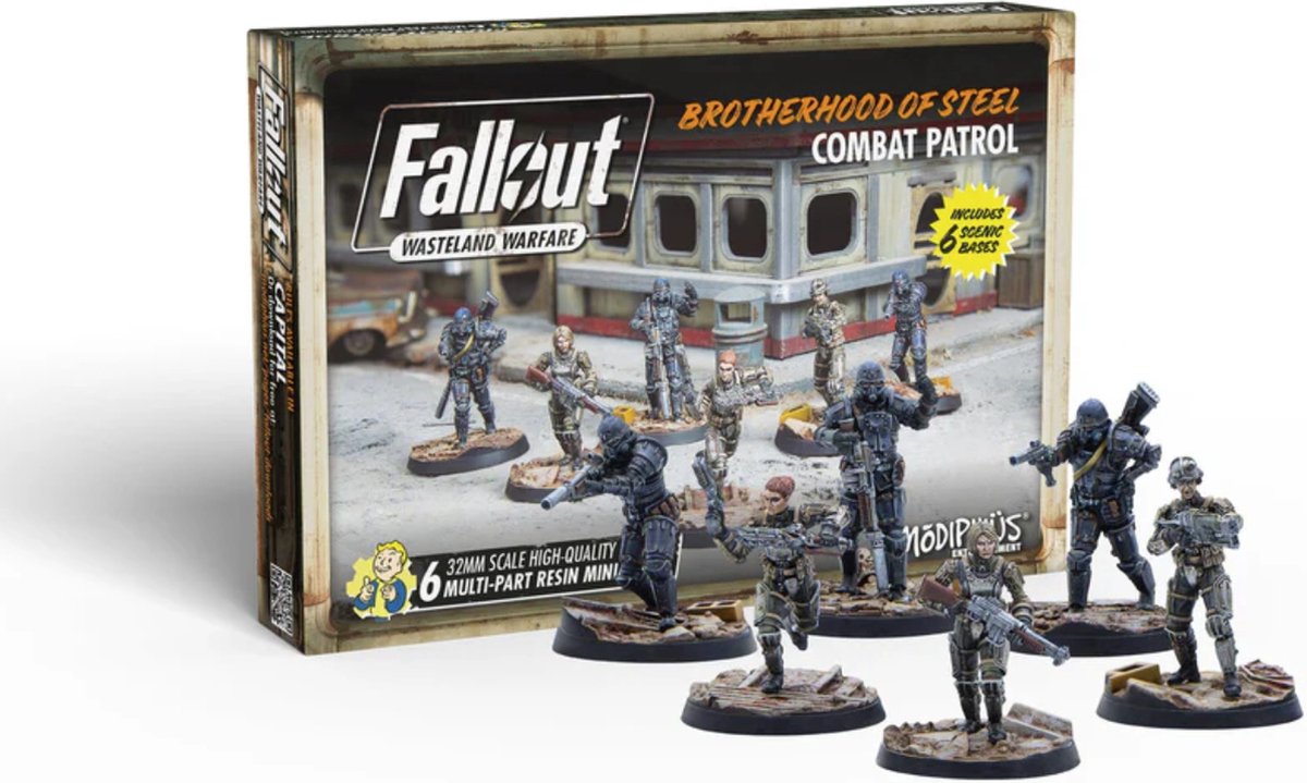 Fallout: Wasteland Warfare - Brotherhood of Steel: Combat Patrol - Uitbreiding - Modiphius Entertainment - Ongeschilderd