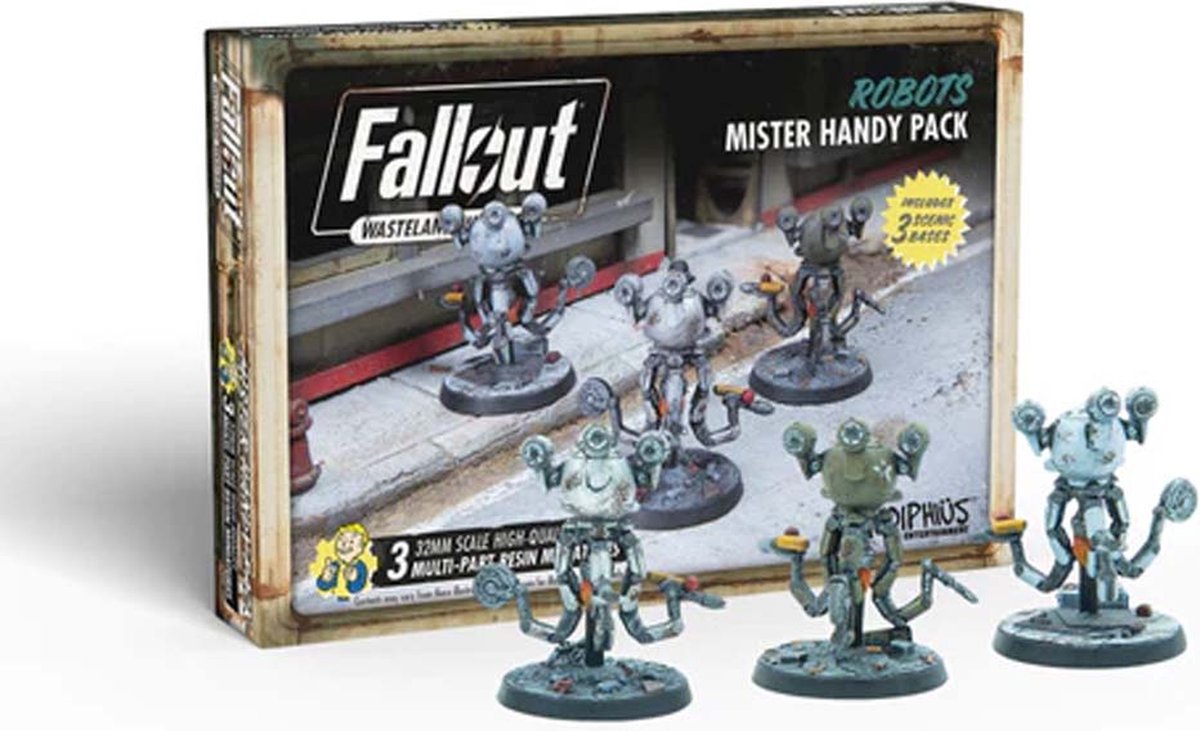 Fallout: Wasteland Warfare - Robots: Mister Handy Pack - Uitbreiding - Modiphius Entertainment - Ongeschilderd