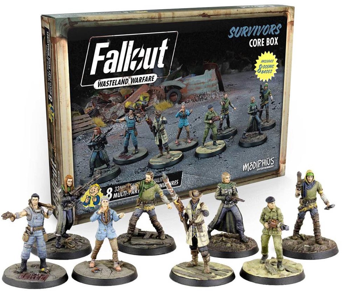 Fallout: Wasteland Warfare – Survivors Core Box - Engelstalig - Modiphius Entertainment - Ongeschilderd
