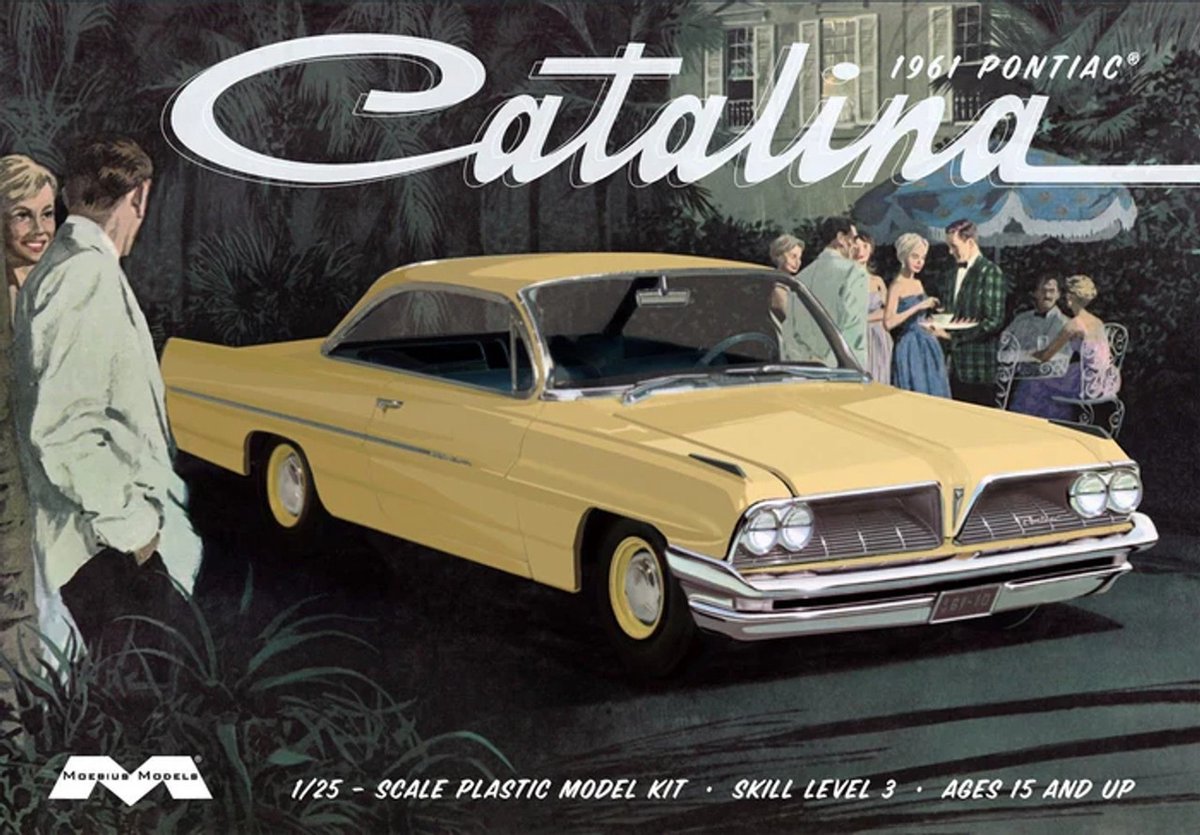 Moebius Modelbouwpakket Militaire voertuigen - 2850 1961 Pontiac Catalina - Amerikaanse Auto Plastic - 1:25 -