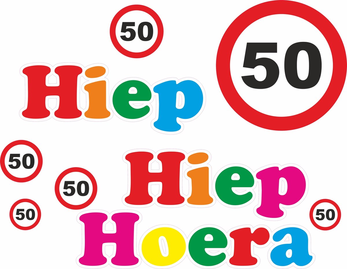 Sarah 50 jaar raamstickers