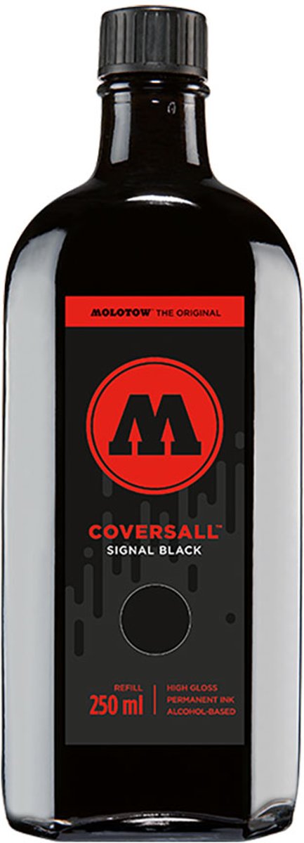   Coversall Zwarte Cocktail Buff Resist Inkt - 250ml Permanente inkt met zeer hoge dekkracht