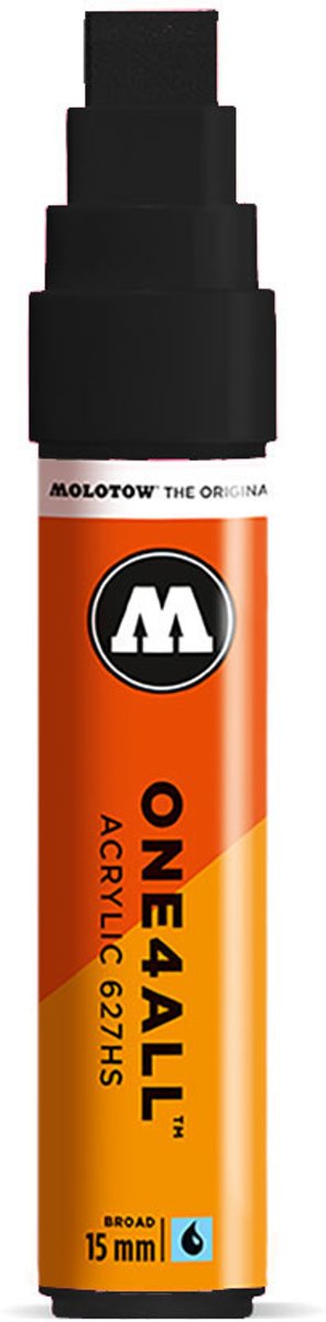 Molotow ONE4ALL 15mm Acryl Marker - Zwart - Geschikt voor vele oppervlaktes zoals canvas, hout, steen, keramiek, plastic, glas, papier, leer...