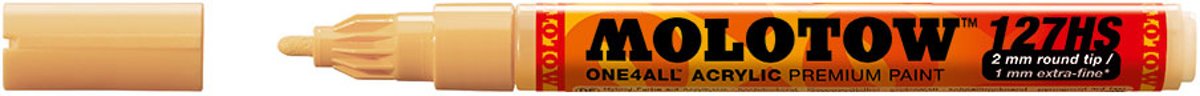 Molotow ONE4ALL 2mm Acryl Marker - Beige Pastel - Geschikt voor vele oppervlaktes zoals canvas, hout, steen, keramiek, plastic, glas, papier, leer...