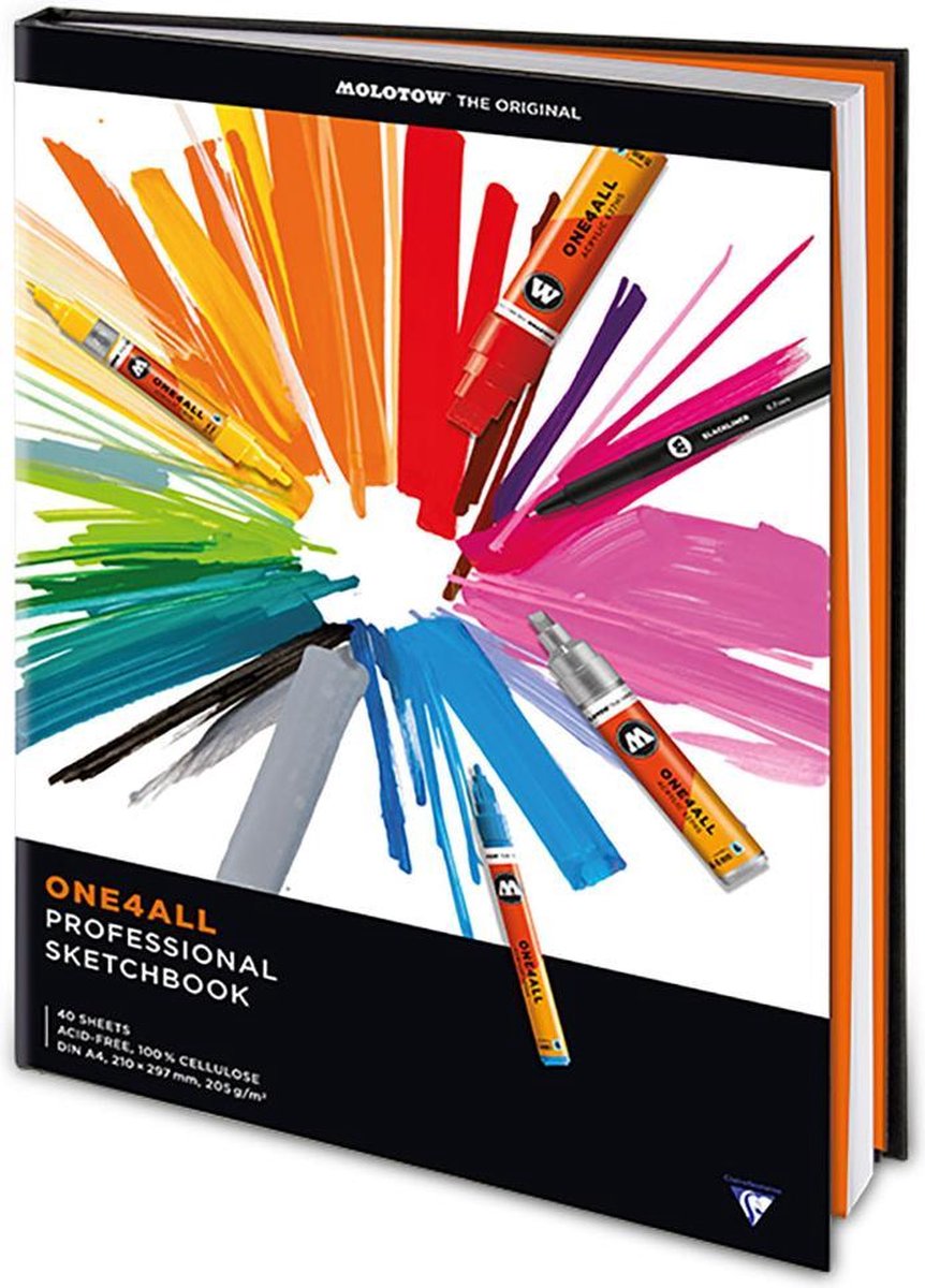 Molotow ONE4ALL™ Professional Sketchbook - Schetsboek - Mixed Media - A4 Portret
