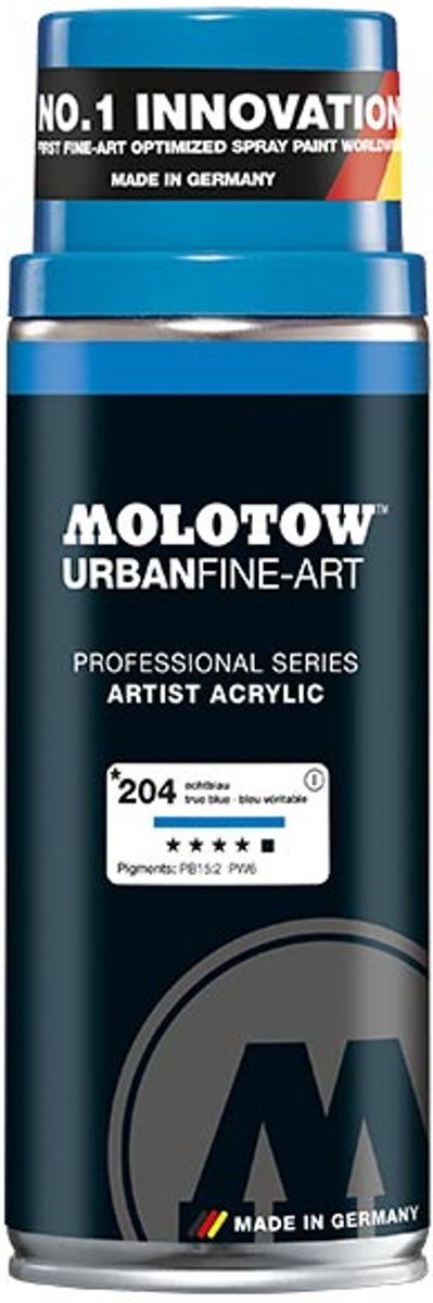 Molotow Urban Fine Art Acryl Spray: Echt Blauw - 400ml spuitbus voor canvas, plastic, metaal, hout etc.