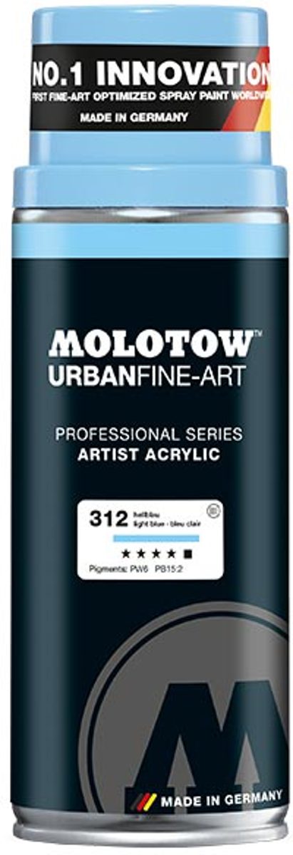 Molotow Urban Fine Art Acryl Spray: Licht Blauw - 400ml spuitbus voor canvas, plastic, metaal, hout etc.