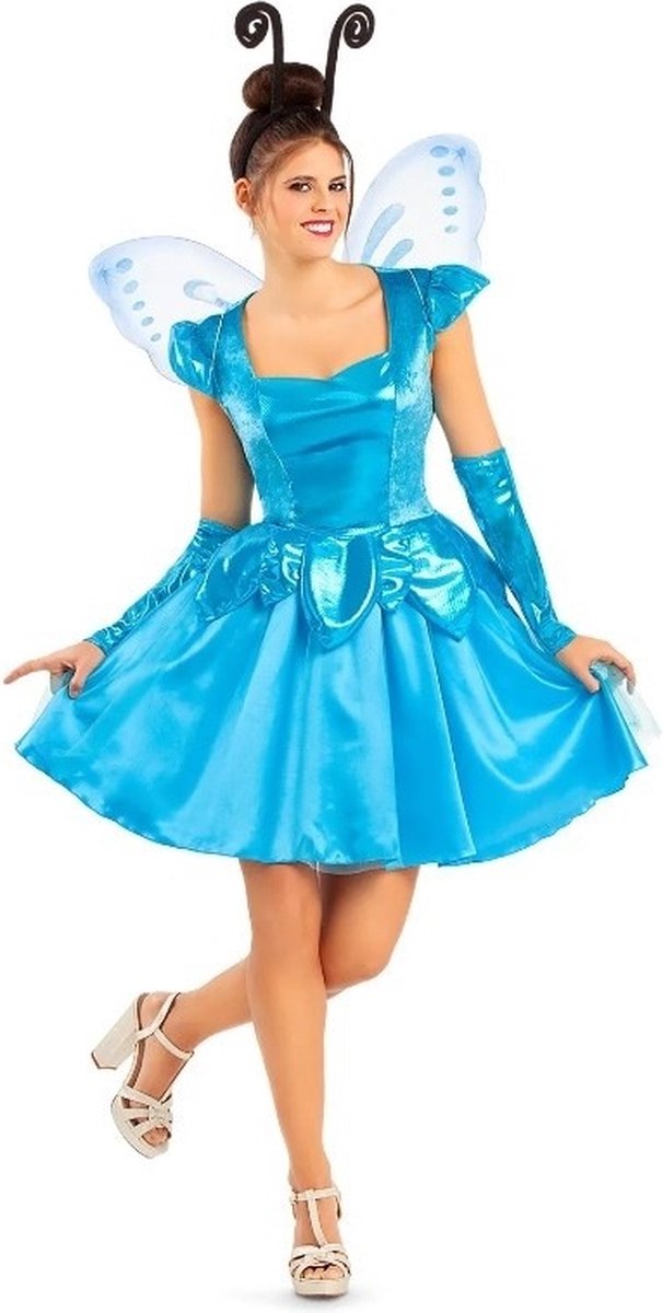 Blauw Feeën Kostuum Vlinder - Maat M/L