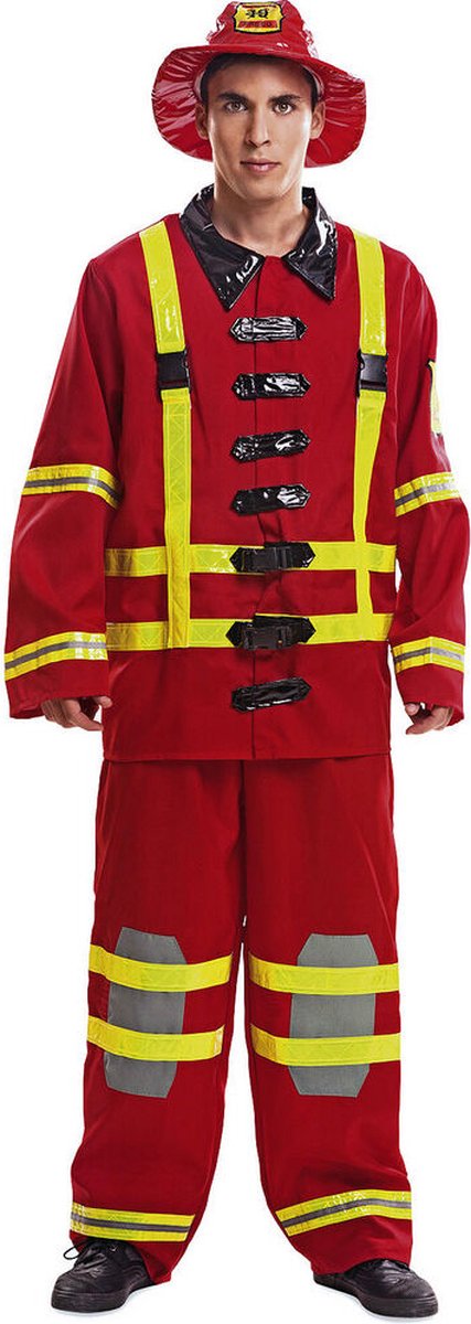 Mom Brandweerman Kostuum Man Rood XL