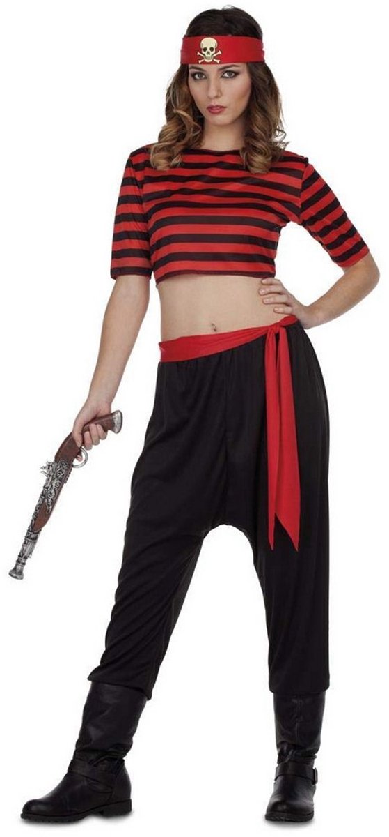 Mom Piraat Top Vrouw Kostuum Zwart M-L