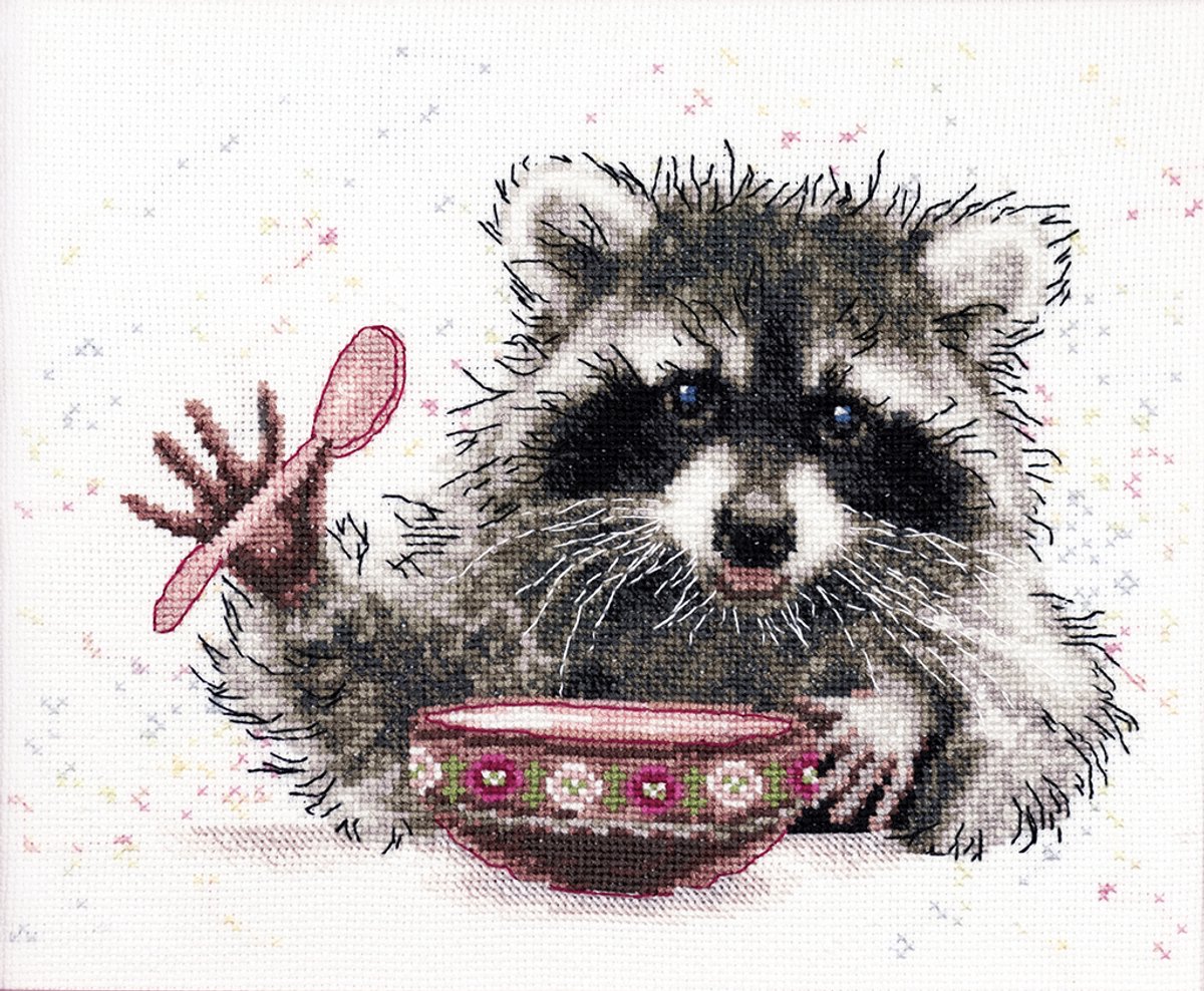 Borduurpakket - Raccoon - Momentos Magicos