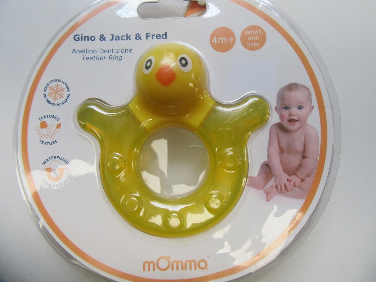 Avent ,   , ijsbijtring , Gino , geel  , kuiken