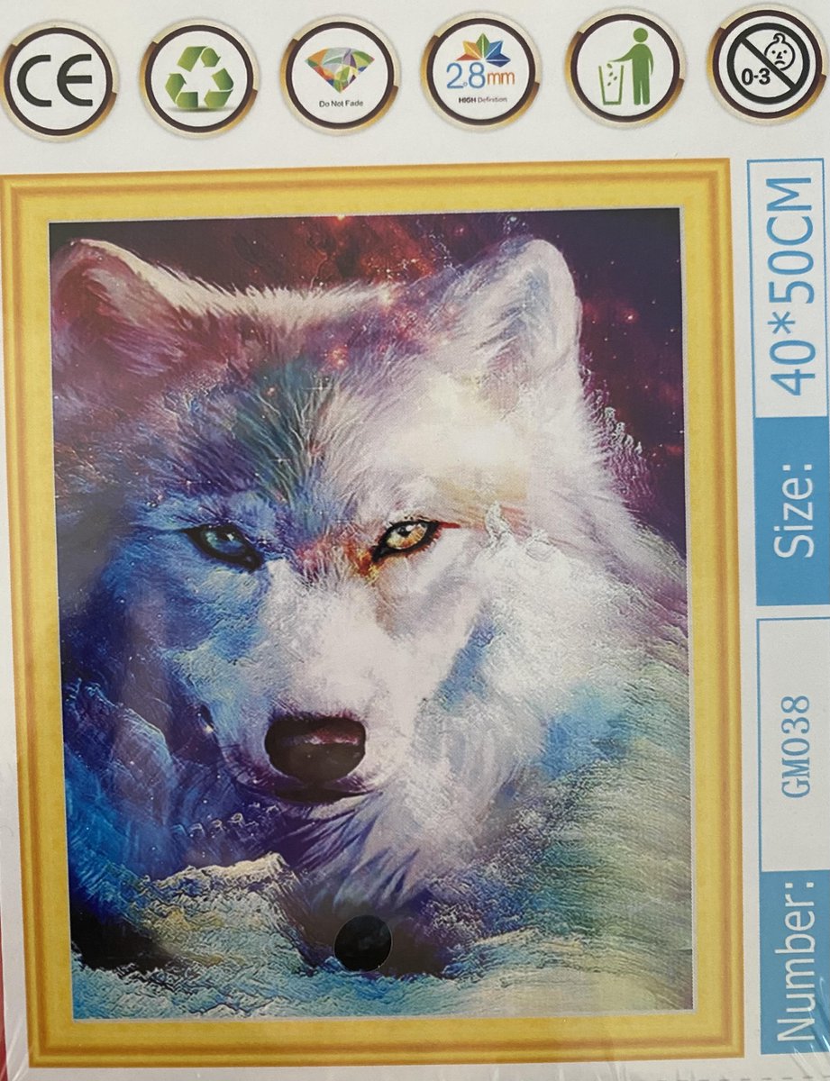 Diamond painting wolf 50x40cm