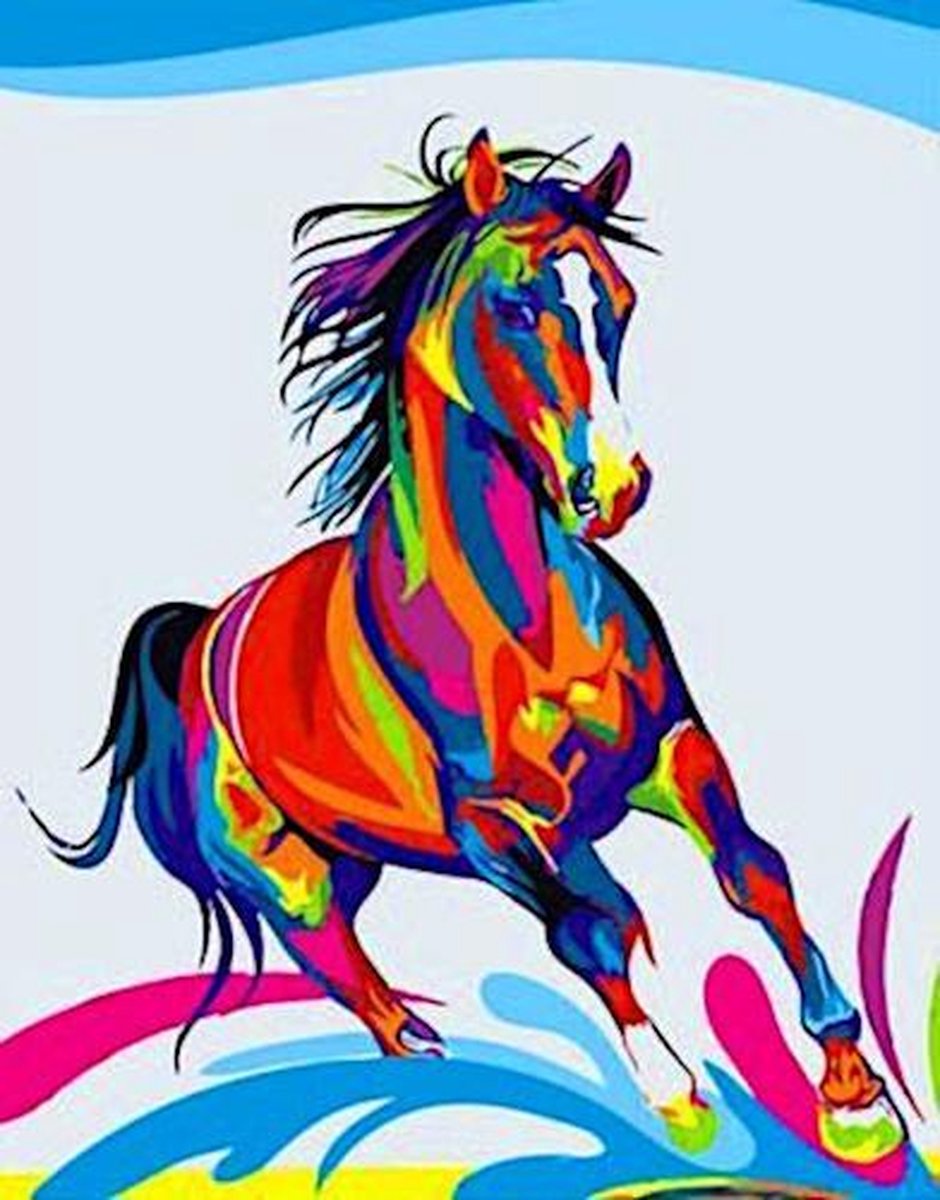 diamond painting paard kleurrijk 50 x 40 cm 440 gr