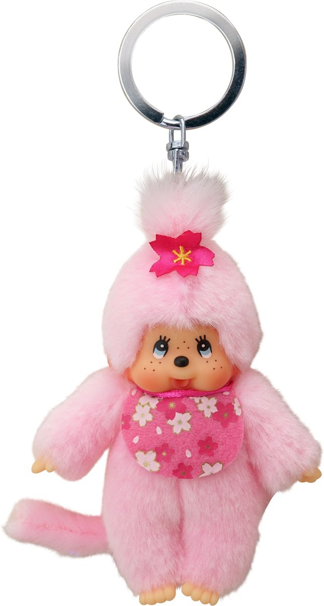 Monchhichi Sleutelhanger Cherry Blossom roze - 20cm