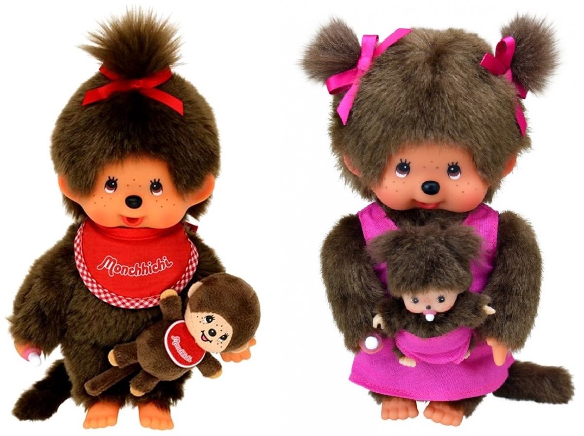 Monchhichi papa en mama - 20cm