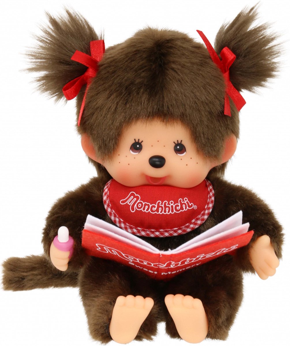 Monchichi Meisje 20cm met Boek