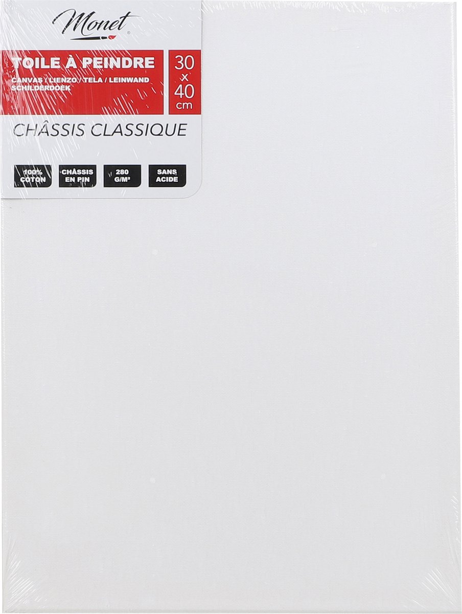 Monet canvas schilderij doek/paneel - schilderdoeken/verfdoeken - wit - 30 x 40 cm - Hobby schilderen