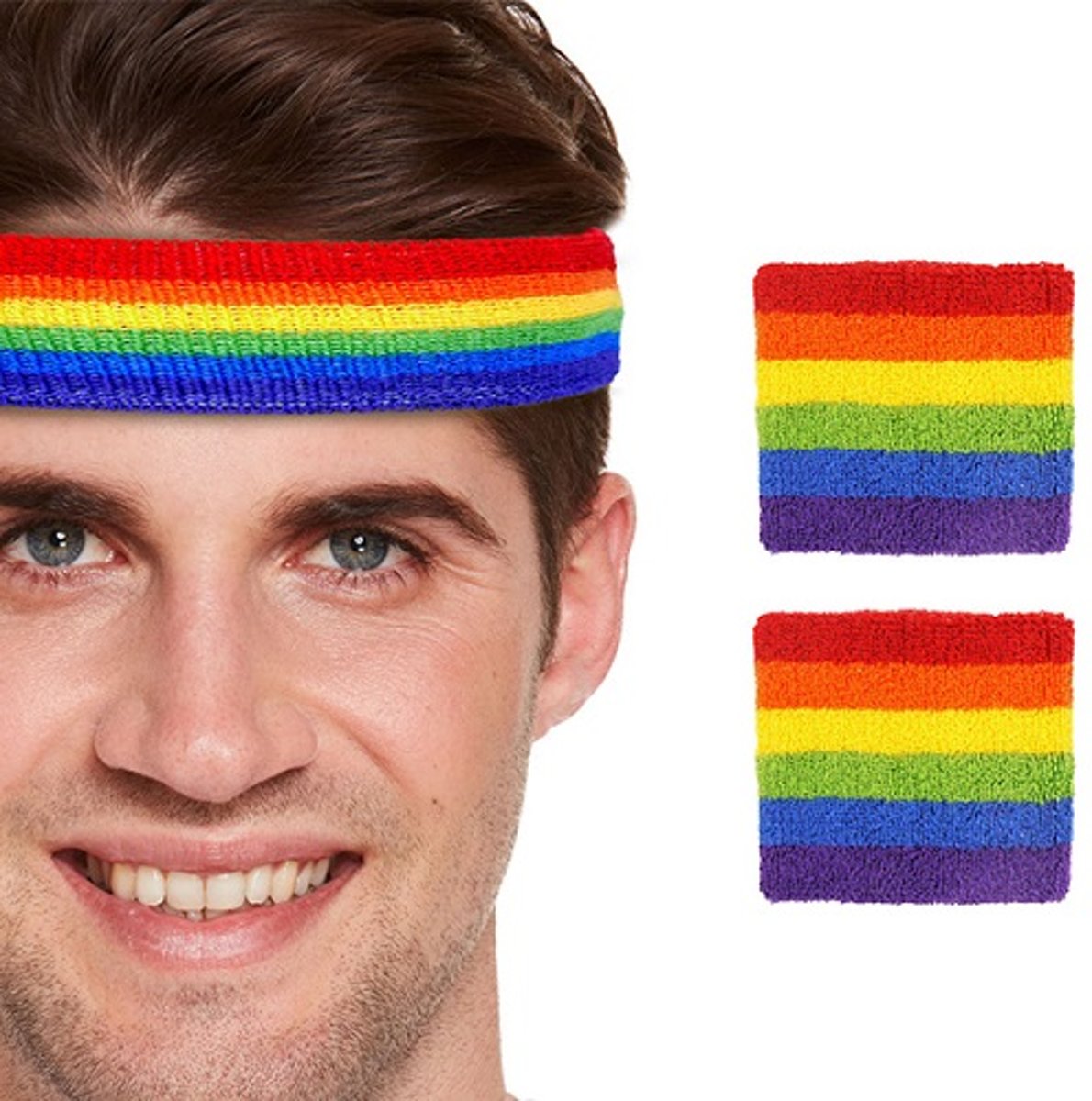 Zweetbandjes set Regenboog