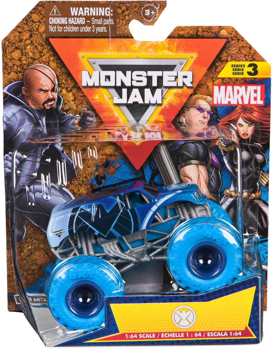 Hot Wheels Monster Jam truck Marvel Shield - monstertruck 9 cm schaal 1:64