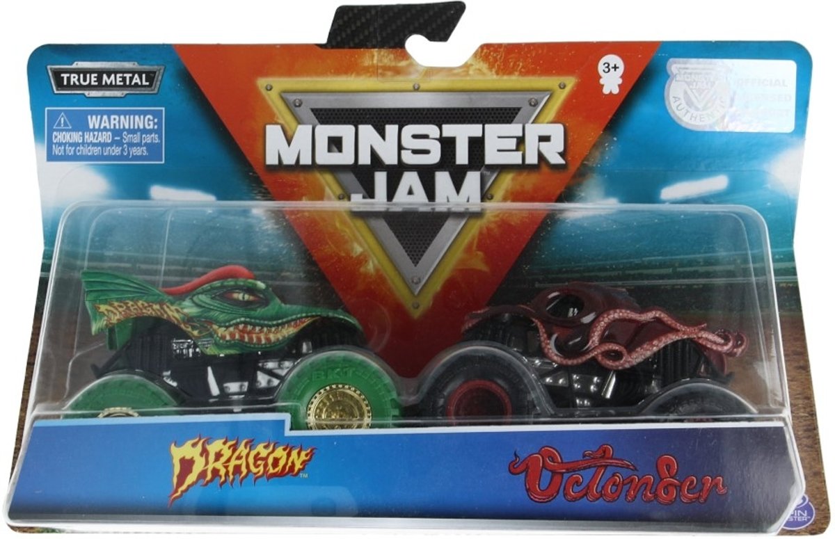 Monster Jam 2 Pack Dragon en Octonsen 1:64 Die-cast