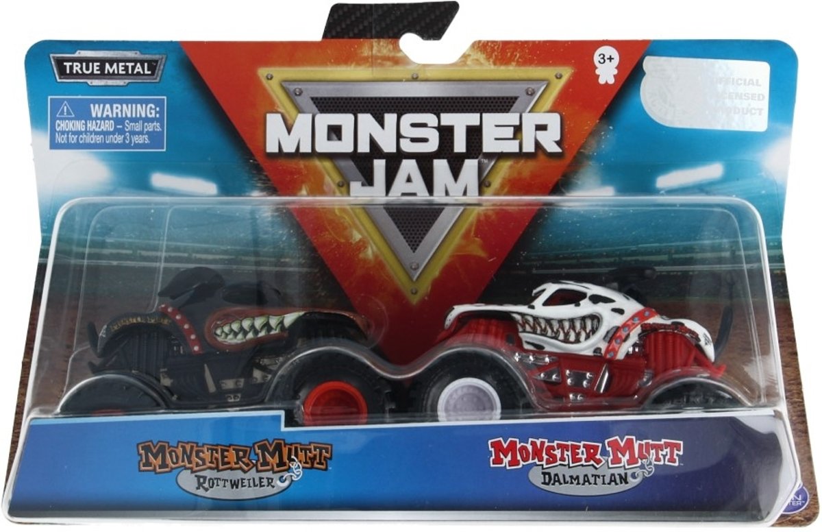 Monster Jam 2 Pack Monster Mutt Rottweiler en Dalmatian 1:64 Die-cast