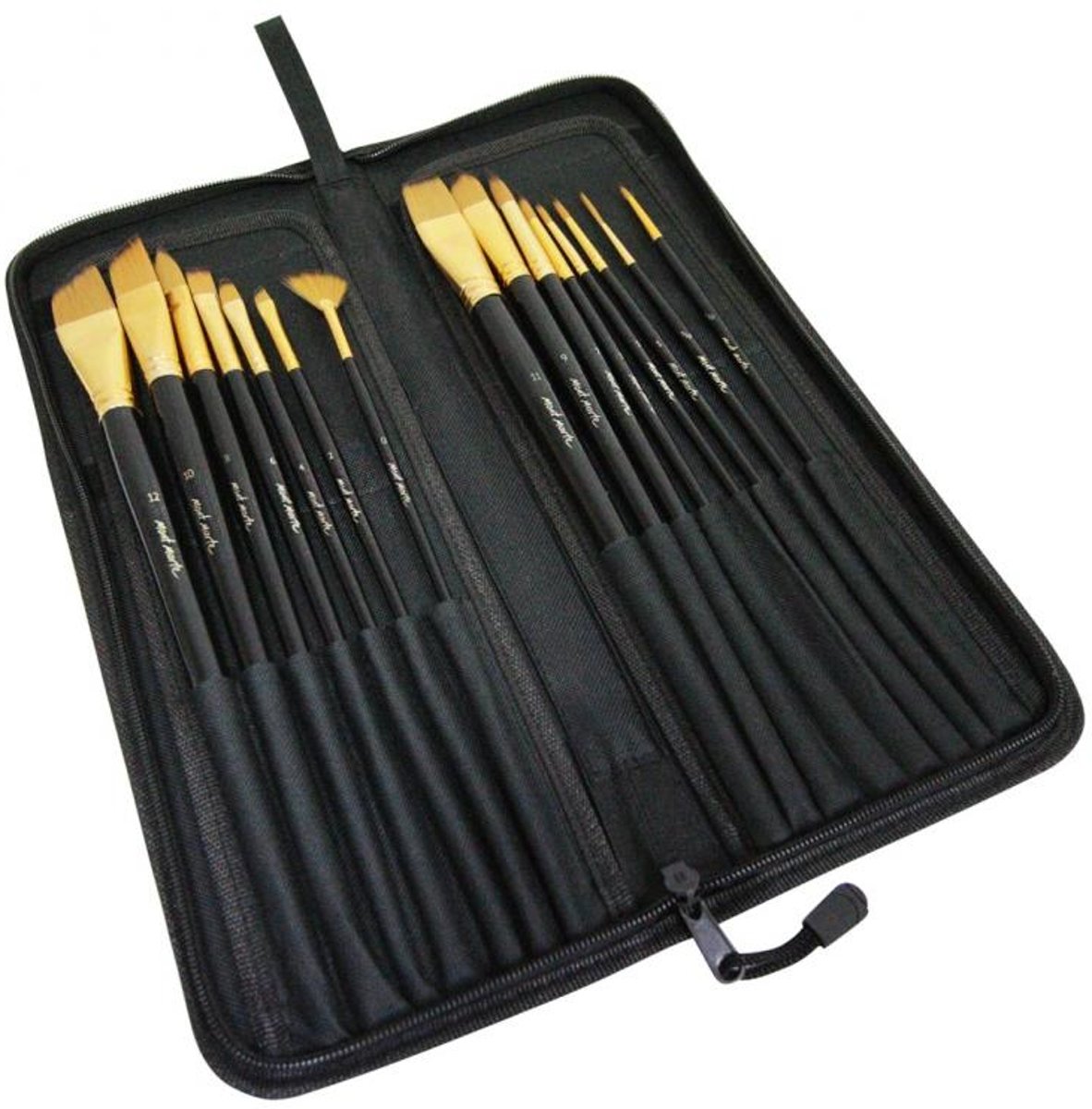 Mont Marte 15 delige taklon kwasten set in etui