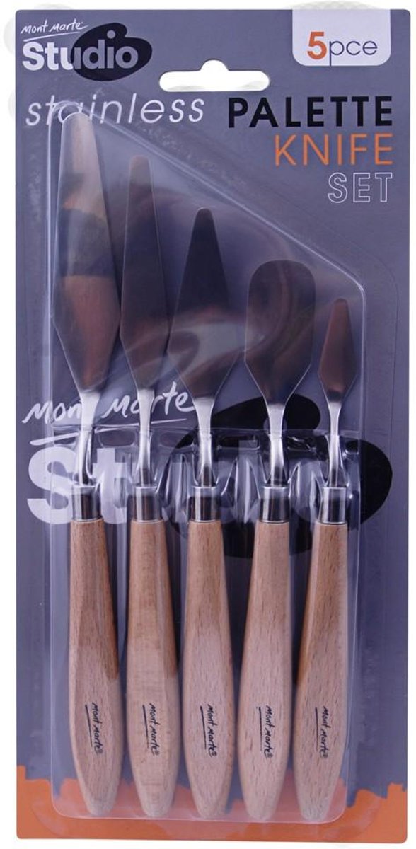 Mont Marte palette messen set RVS - 5 stuks