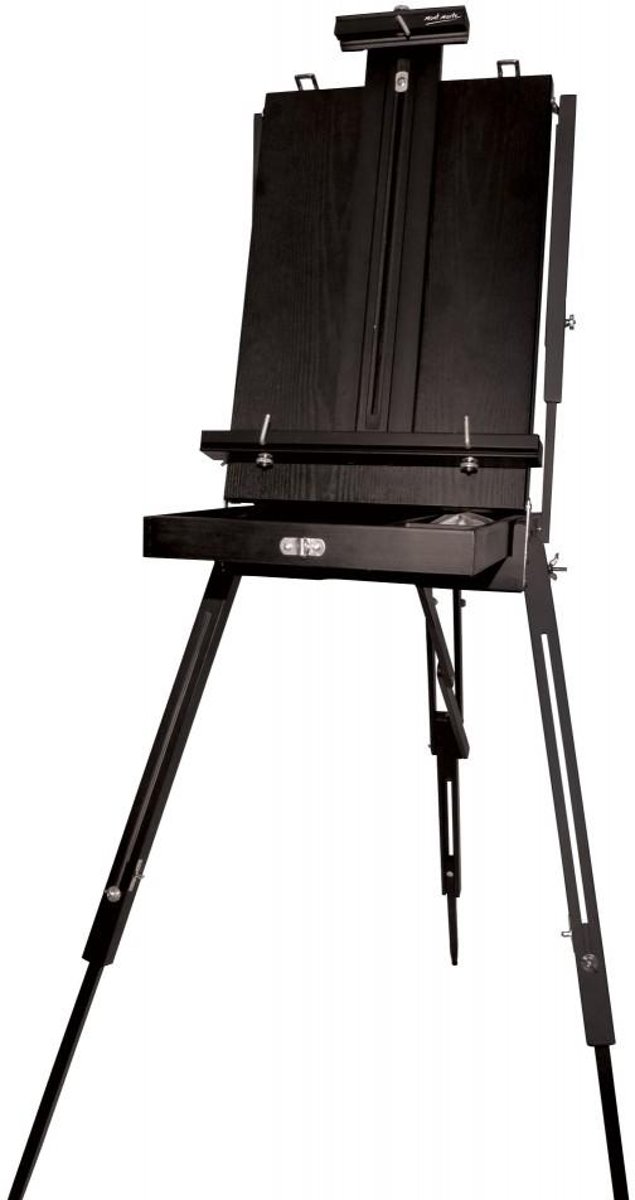 Mont Marte zwart franse ezel met opberglade -  71 x 45,5 x 144-180 cm