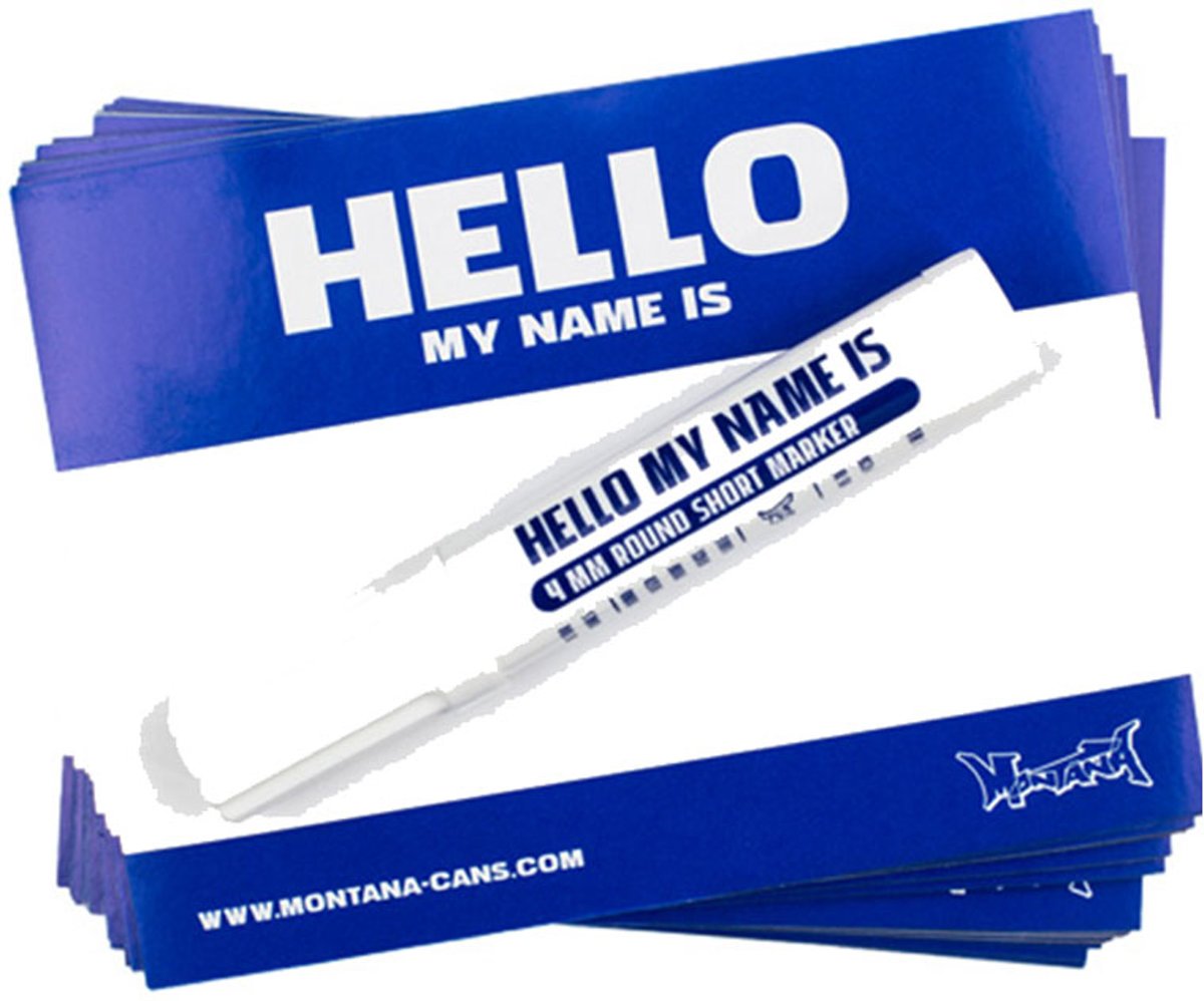 Hello My Name is Stickers - 100 stuks blauwe stickers inclusief 4mm stift