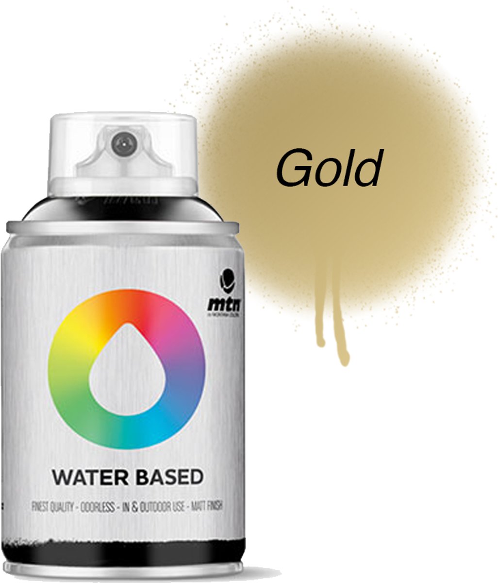 MTN Gouden Waterbasis Spuitverf - 100ml graffiti spray-paint geschikt voor kinderen