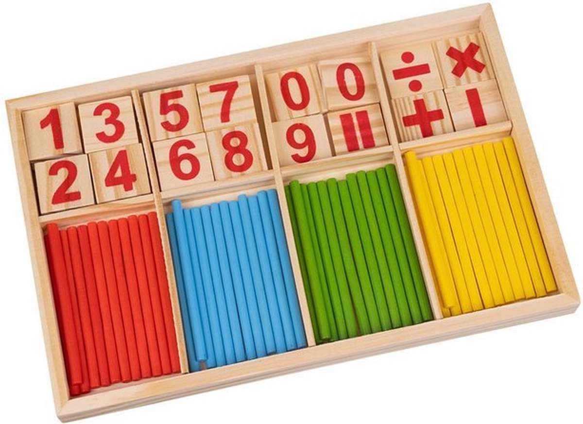 Houten Teldoos – Leren Rekenen - Montessori speelgoed - Telstok