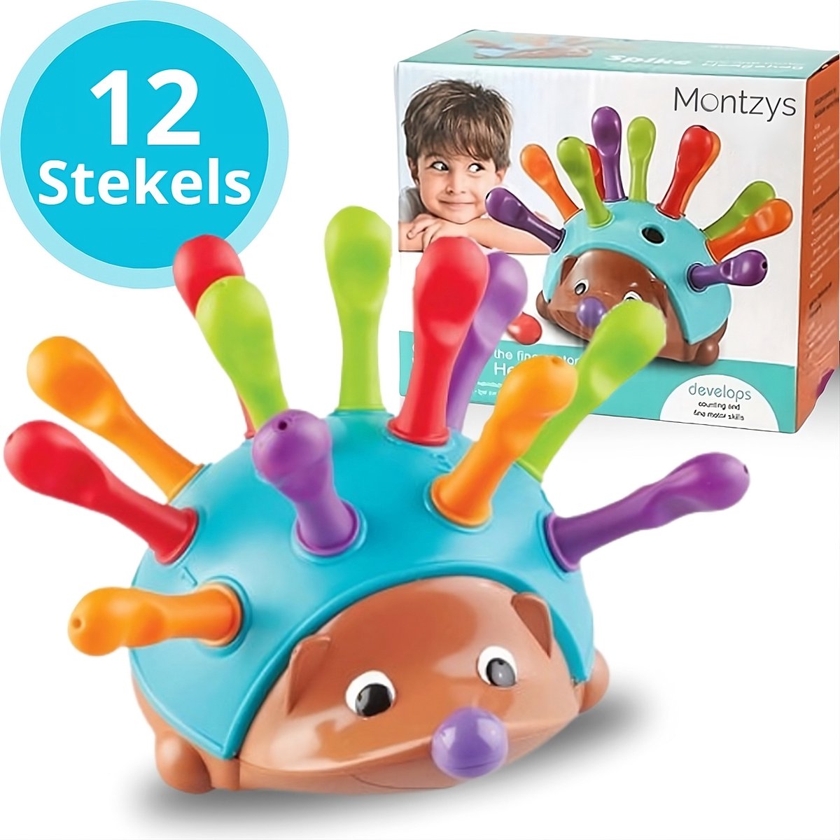 Montzys® Montessori Egel - Motoriek & Sensorisch Speelgoed - Kinderspeelgoed Baby & Peuter - Babyspeelgoed