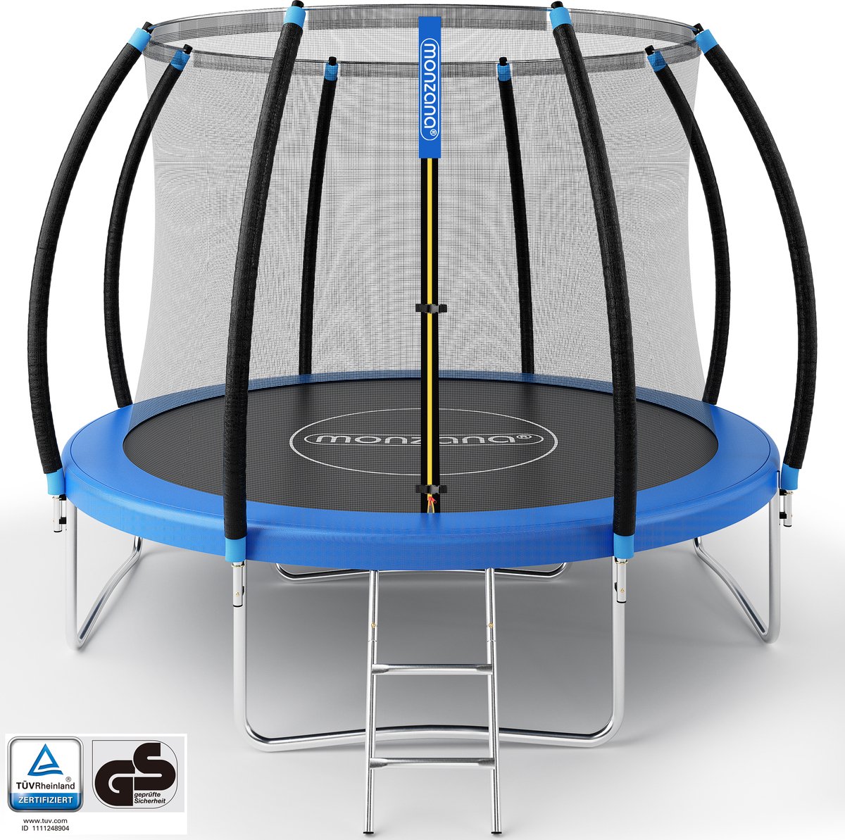 Monzana Trampoline Ø 305 cm GS Gecertificeerd incl. Veiligheidsnet Ladder Kinder
