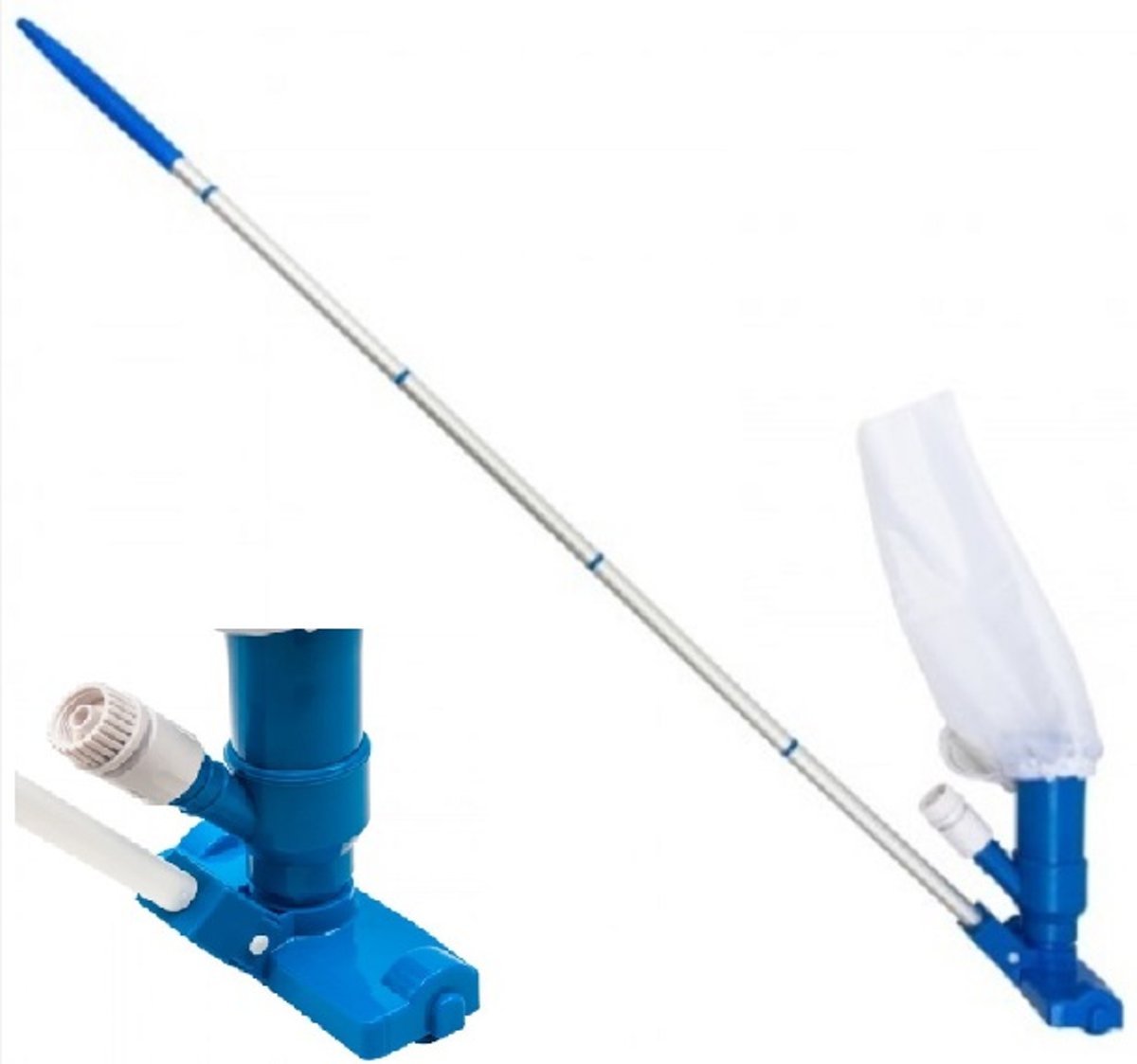 Zwembad reinigingset 3 delig incl. bodemzuiger en opvangzak