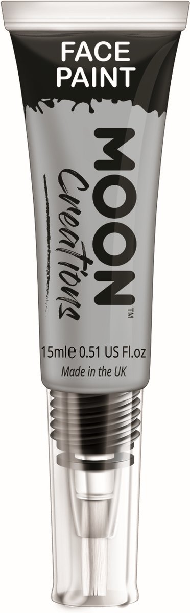 Moon-Creations Body & Face paint met kwast Grijs