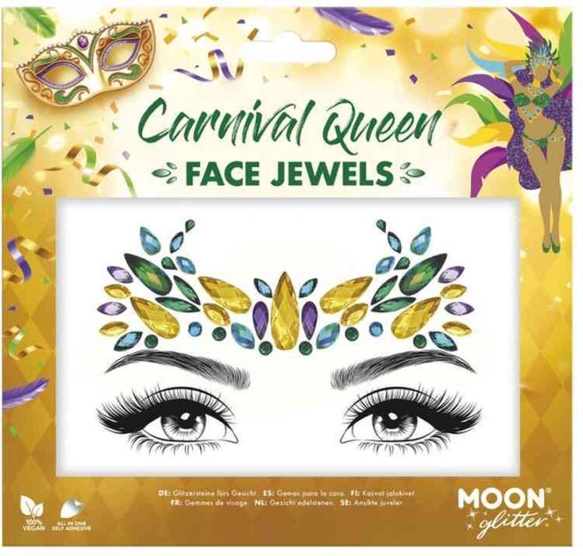 Moon Creations Gezicht Diamanten Sticker Moon Glitter - Carnival Queen Multicolours