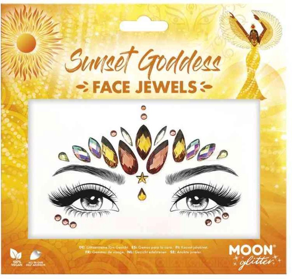 Moon Creations Gezicht Diamanten Sticker Moon Glitter - Sunset Goddess Multicolours