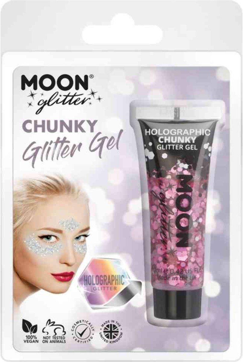 Moon Creations Glitter Makeup Moon Glitter - Holographic Chunky Glitter Gel Roze